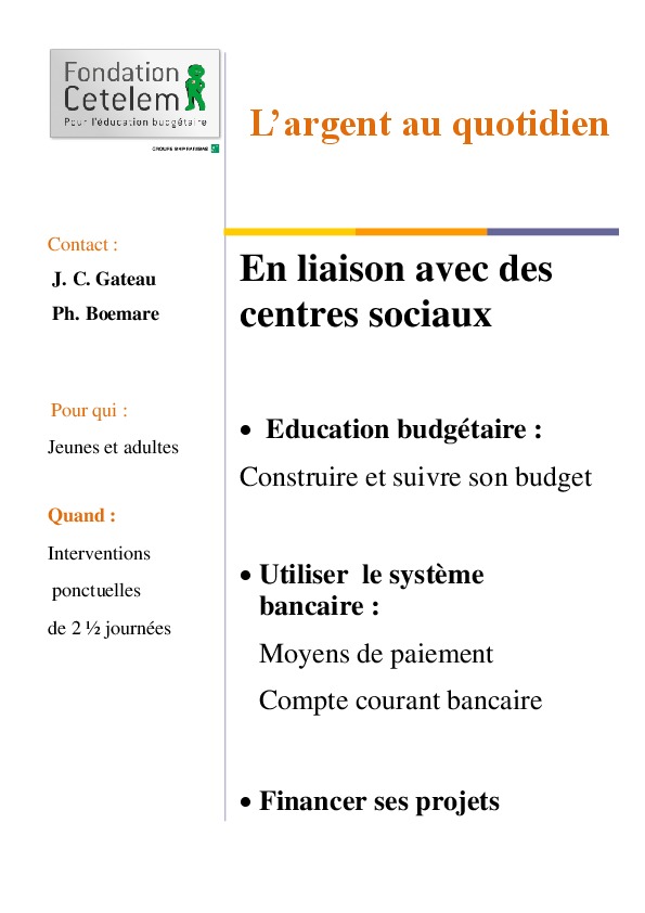Fiche EdB argent au quotidien