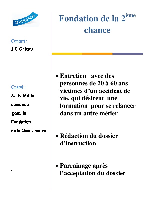 Fiche IP2 fondation 2ieme chance