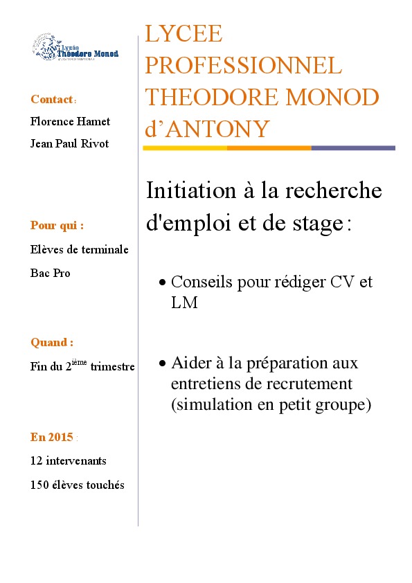 Fiche IP6 Lycee Monod